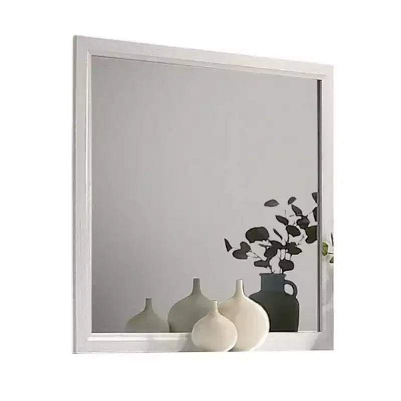 Specchiera per Comò Royal Hampton, Cornice in Legno Bianco Stile Moderno, 39 Pollici