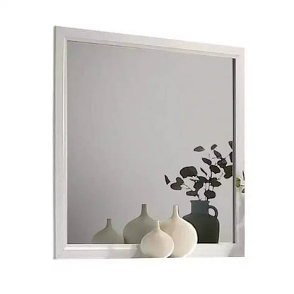 Specchiera per Comò Royal Hampton, Cornice in Legno Bianco Stile Moderno, 39 Pollici