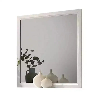 Specchiera per Comò Royal Hampton, Cornice in Legno Bianco Stile Moderno, 39 Pollici