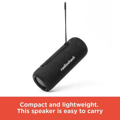 RadioShack Mini Bluetooth Outdoor Rugged Speaker 8W RGB Lights 1500mAh With TWS For Pairing and FM Radio Black