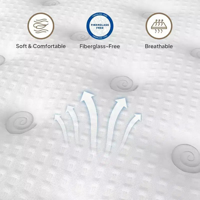 Whisen 14 Materasso ibrido Queen, Materasso con isolamento dal movimento, Materasso in memory foam, Materasso a molle insacchettate