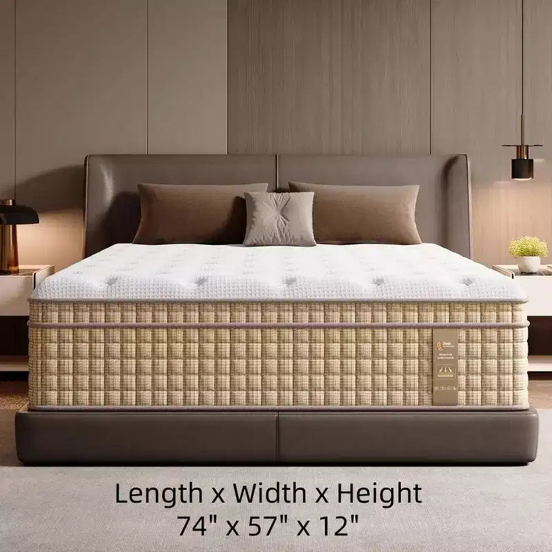 Whisen 14 Materasso ibrido Queen, Materasso con isolamento dal movimento, Materasso in memory foam, Materasso a molle insacchettate