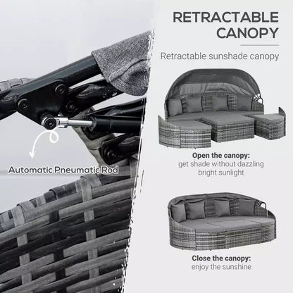 Convertible Rattan Daybed Sectional