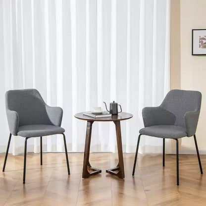 Costway Dining Chairs Set of 2 w/ Curved Backrest Wide Seat & Armrests
