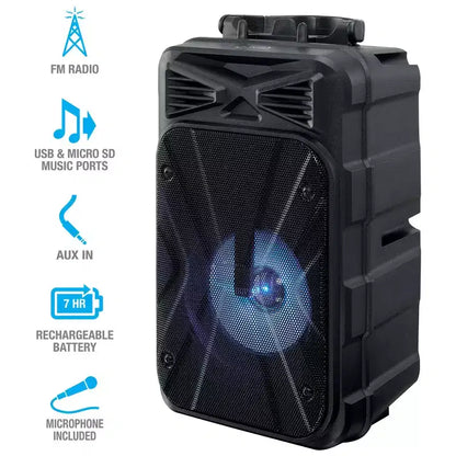 Altoparlante karaoke iLive Tailgate Party con microfono e maniglia, ISB202B