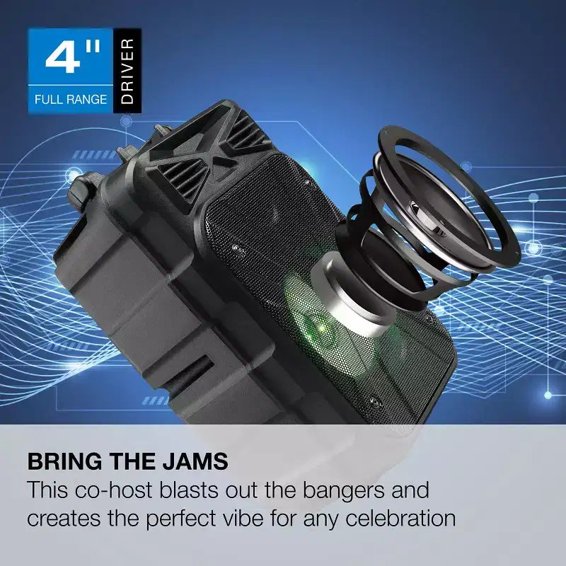 Altoparlante karaoke iLive Tailgate Party con microfono e maniglia, ISB202B