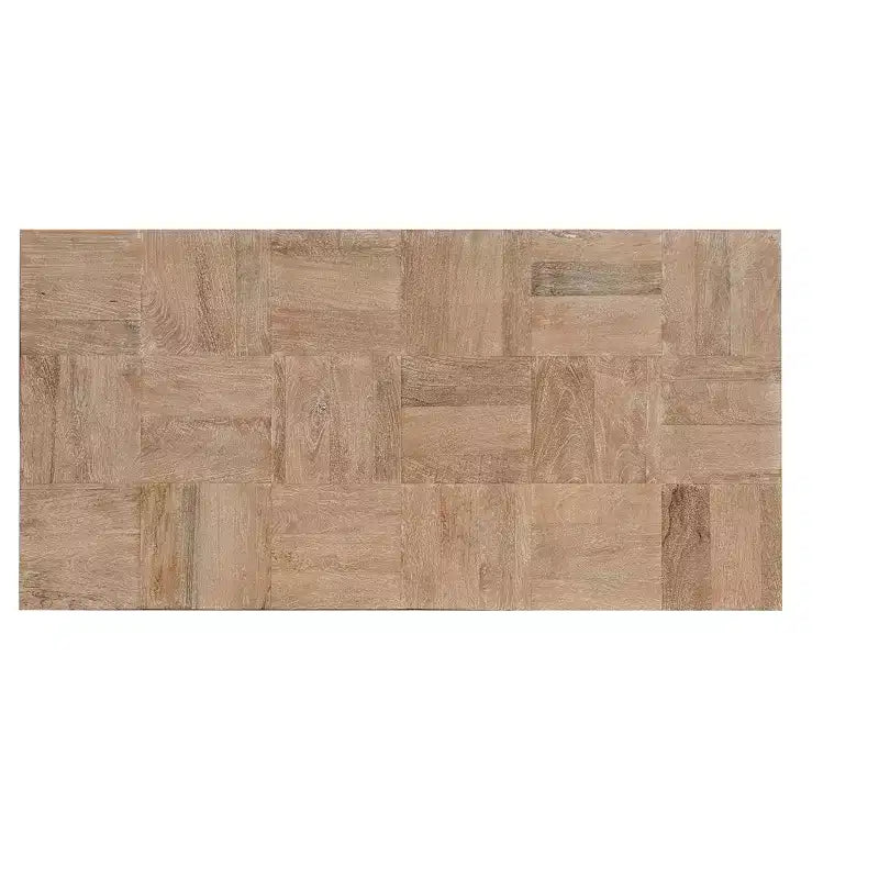 59 Natural and Black Solid Wood Block Coffee Table