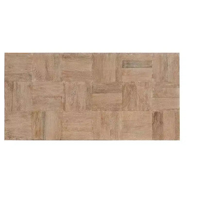 59 Natural and Black Solid Wood Block Coffee Table