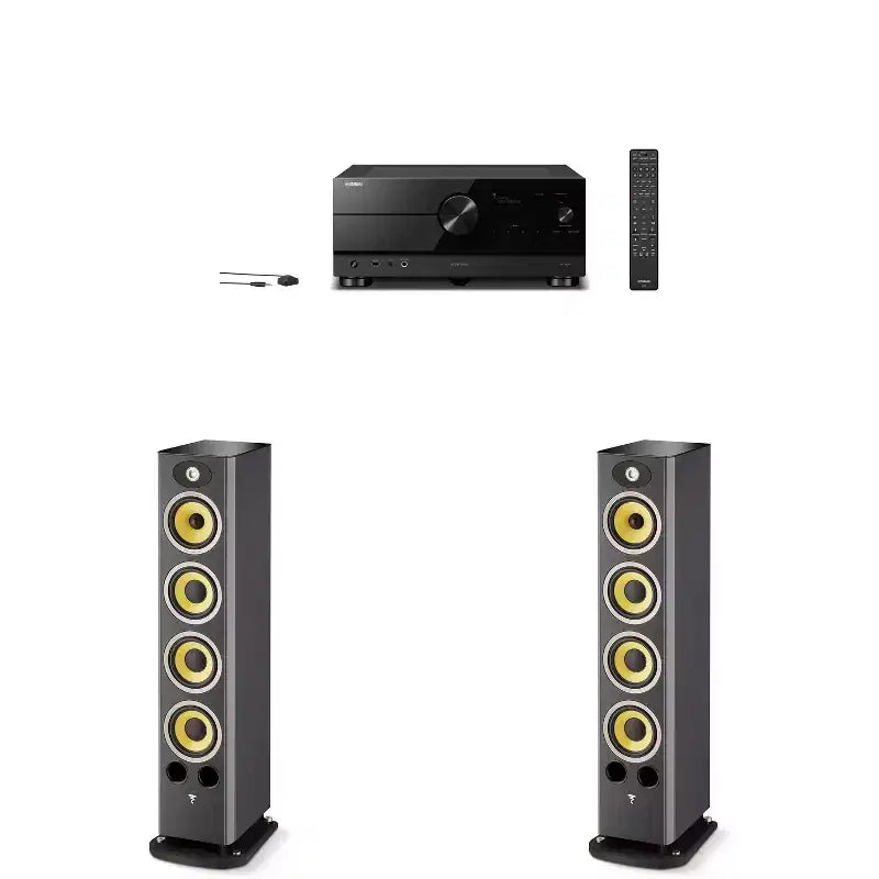 Focal Aria K2 936 Ash Grey (Limited Edition) 3-Way Floorstanding Audiophile Tower Speaker - PAIR, with RX-A8ABL AVENTAGE 11.2-Channel AV Receiver w...