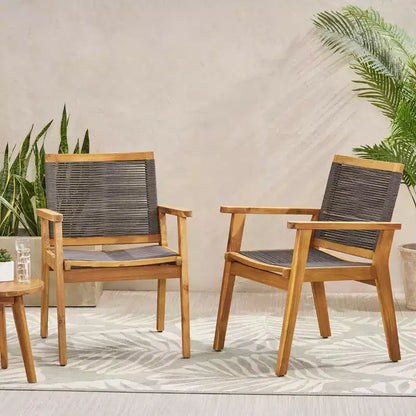MAYEERTY 2-Piece Patio Dining Chairs with Ergonomic Design & Easy Assembly for Garden Balcony