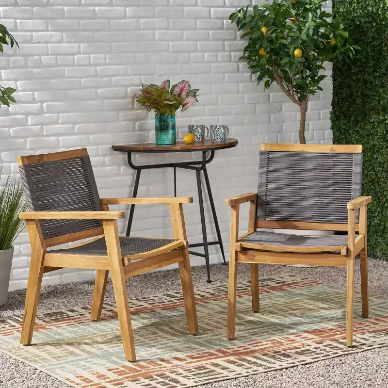 MAYEERTY, sedie da pranzo da esterno (2 pezzi) dal design ergonomico e facile montaggio per giardino o balcone
