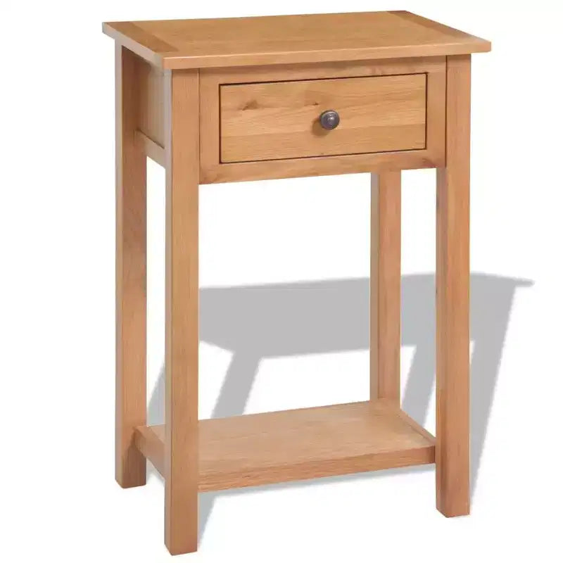 vidaXL Console Table Solid Oak & Engineered Wood 19.7x12.6x29.5 Brown