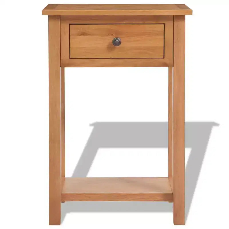 vidaXL Console Table Solid Oak & Engineered Wood 19.7x12.6x29.5 Brown