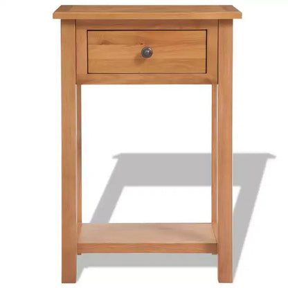 vidaXL Console Table Solid Oak & Engineered Wood 19.7x12.6x29.5 Brown