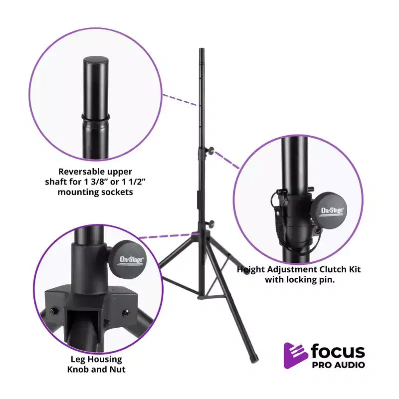 Focus Pro Audio All-Aluminum Speaker Stand Pack