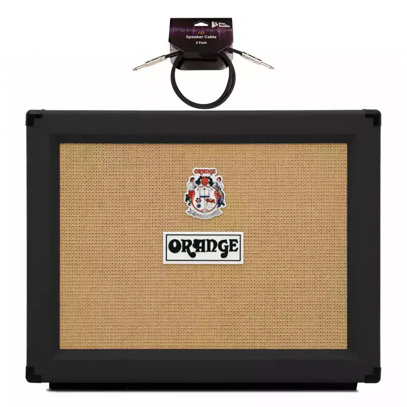Orange PPC212OB 120W Open Back Cabinet (Black) with 3ft Speaker Cable (2 Items)