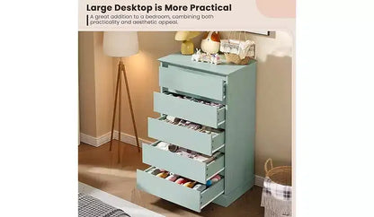 5 Drawer Dressers,Chest of Drawers with Deep Drawers,Large Double Dresser for Closet with Wide Top,Tall Wooden Dresser for Living Room, Bedroom