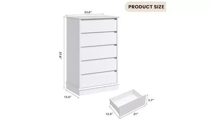 5 Drawer Dressers,Chest of Drawers with Deep Drawers,Large Double Dresser for Closet with Wide Top,Tall Wooden Dresser for Living Room, Bedroom