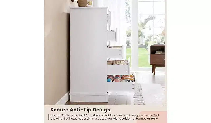 5 Drawer Dressers,Chest of Drawers with Deep Drawers,Large Double Dresser for Closet with Wide Top,Tall Wooden Dresser for Living Room, Bedroom