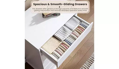 5 Drawer Dressers,Chest of Drawers with Deep Drawers,Large Double Dresser for Closet with Wide Top,Tall Wooden Dresser for Living Room, Bedroom