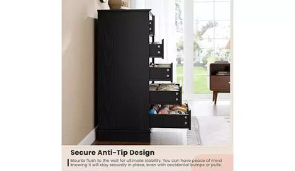 5 Drawer Dressers,Chest of Drawers with Deep Drawers,Large Double Dresser for Closet with Wide Top,Tall Wooden Dresser for Living Room, Bedroom