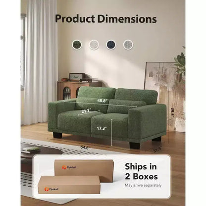 65 inch living room sofa, 2-seater sofa with wide armrests and deep seats, comfortable sofa, sofa with detachable and washable lid