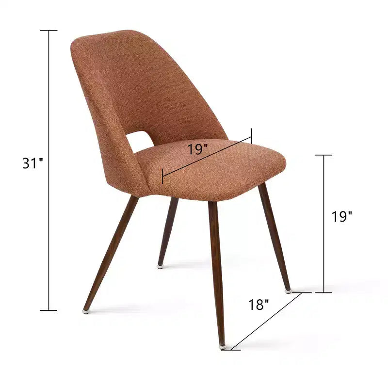 Panipeachy Set di 8 Sedie da Pranzo, Sedie Laterali Moderne Imbottite in Tessuto con Gambe in Metallo Finitura Noce