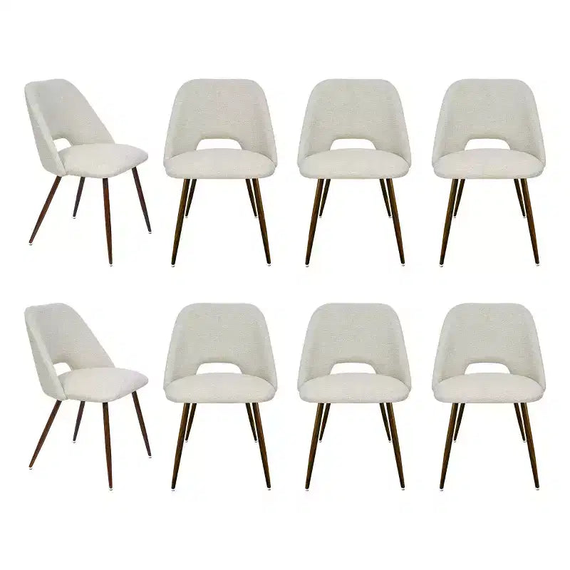 Panipeachy Dining Room Chairs Set of 8, Modern Upholstered Fabric Side Chair with Walnut Finish Metal Legs