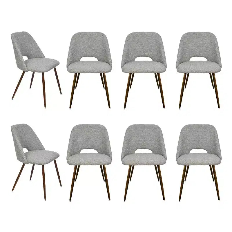 Panipeachy Set di 8 Sedie da Pranzo, Sedie Laterali Moderne Imbottite in Tessuto con Gambe in Metallo Finitura Noce