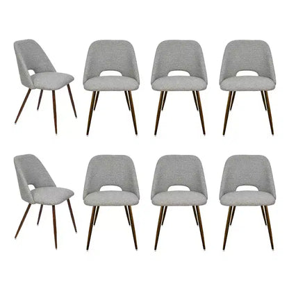 Panipeachy Set di 8 Sedie da Pranzo, Sedie Laterali Moderne Imbottite in Tessuto con Gambe in Metallo Finitura Noce