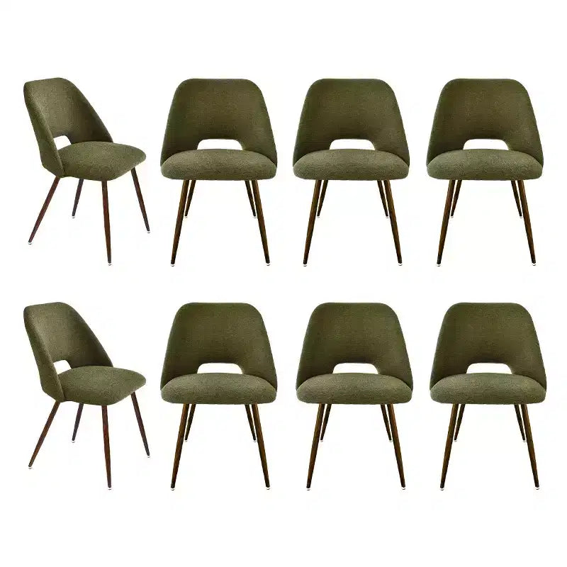 Panipeachy Set di 8 Sedie da Pranzo, Sedie Laterali Moderne Imbottite in Tessuto con Gambe in Metallo Finitura Noce