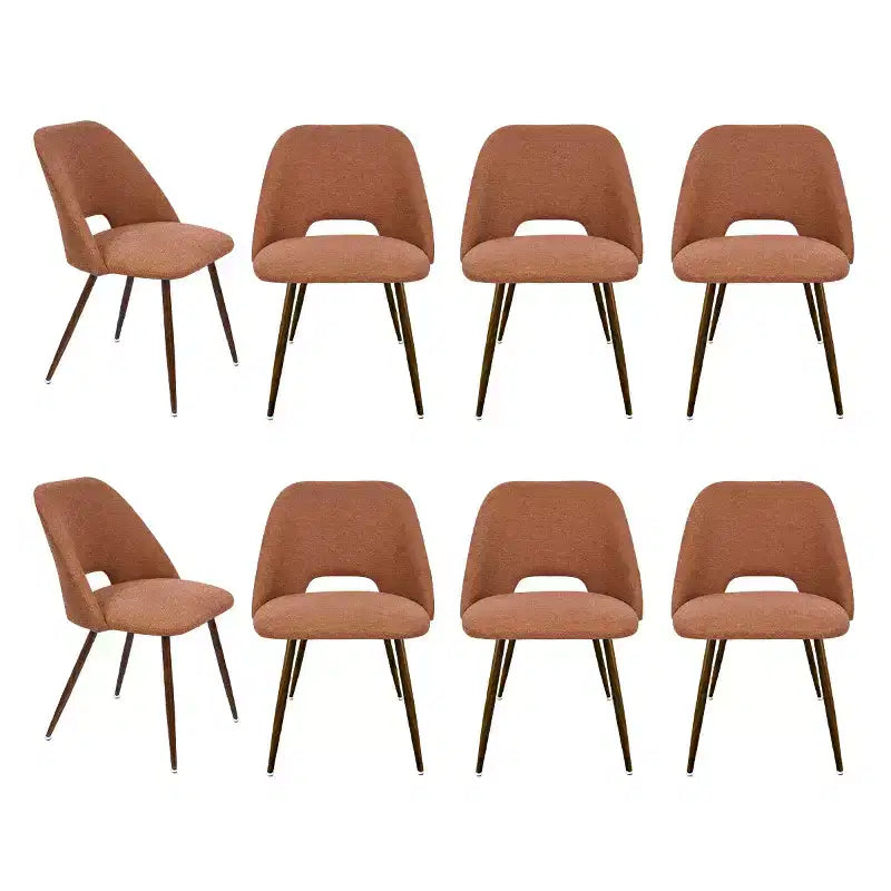 Panipeachy Set di 8 Sedie da Pranzo, Sedie Laterali Moderne Imbottite in Tessuto con Gambe in Metallo Finitura Noce