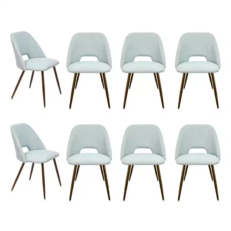 Panipeachy Set di 8 Sedie da Pranzo, Sedie Laterali Moderne Imbottite in Tessuto con Gambe in Metallo Finitura Noce
