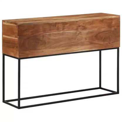vidaXL Console Table 43.3x11.8x29.5 Solid Wood Acacia and Iron