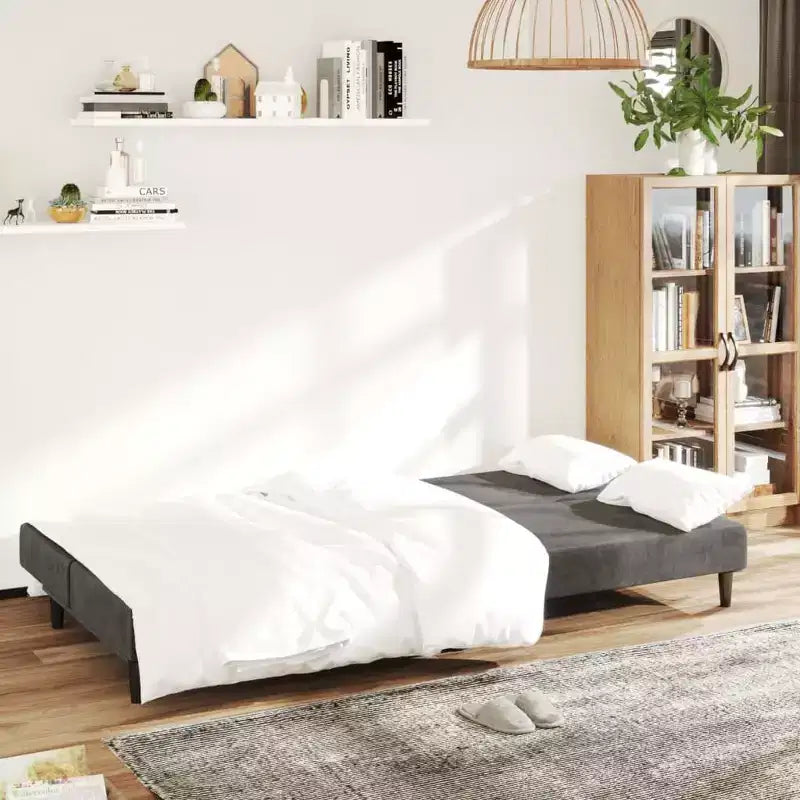vidaXL 2-Seater Sofa Bed Accent Upholstered Loveseat Sleeper Couch Velvet