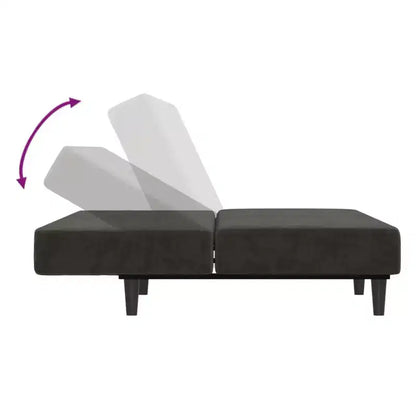 vidaXL 2-Seater Sofa Bed Accent Upholstered Loveseat Sleeper Couch Velvet