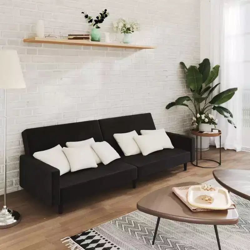 vidaXL 2-Seater Sofa Bed Accent Upholstered Loveseat Sleeper Couch Velvet