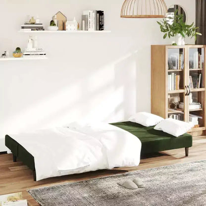 vidaXL 2-Seater Sofa Bed Accent Upholstered Loveseat Sleeper Couch Velvet