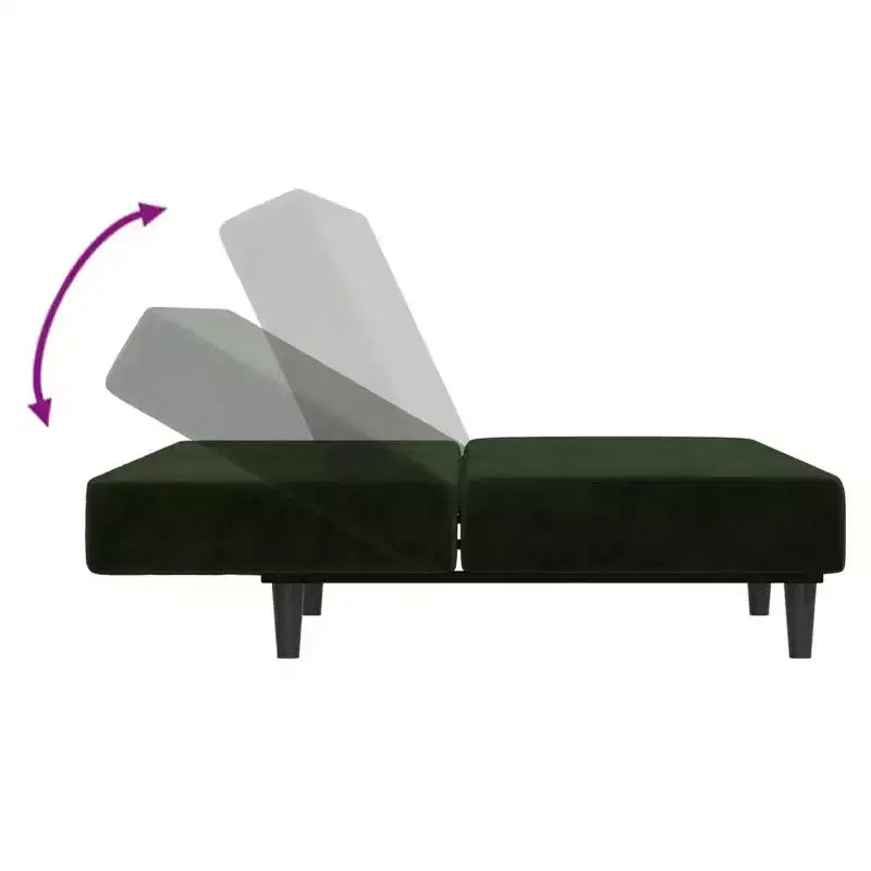 vidaXL 2-Seater Sofa Bed Accent Upholstered Loveseat Sleeper Couch Velvet