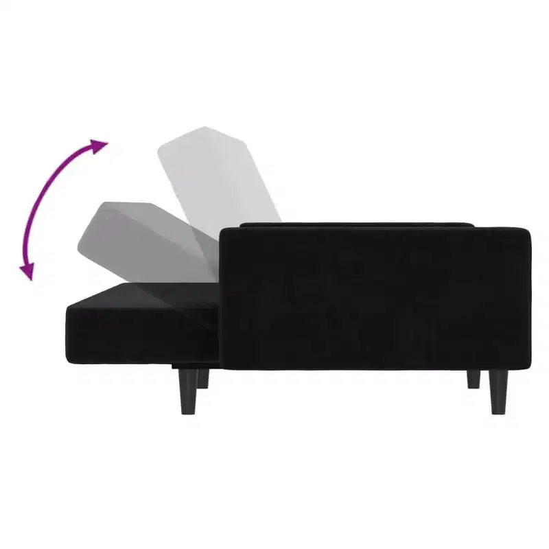 vidaXL 2-Seater Sofa Bed Accent Upholstered Loveseat Sleeper Couch Velvet