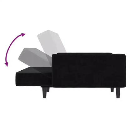 vidaXL 2-Seater Sofa Bed Accent Upholstered Loveseat Sleeper Couch Velvet