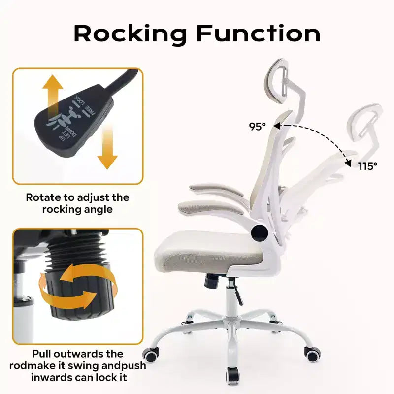 Sedia da ufficio ergonomica, sedia da scrivania per computer con schienale alto, altezza regolabile e braccioli ribaltabili, sedia da gaming in rete confortevole per l'home office