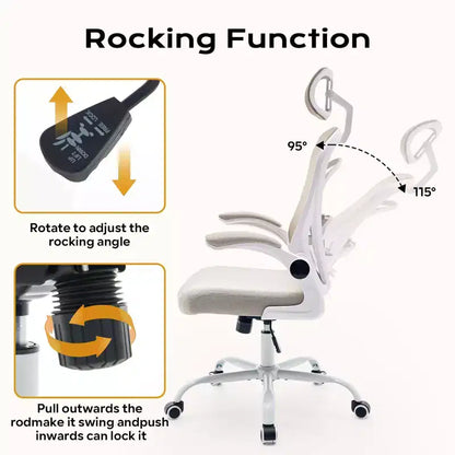 Sedia da ufficio ergonomica, sedia da scrivania per computer con schienale alto, altezza regolabile e braccioli ribaltabili, sedia da gaming in rete confortevole per l'home office