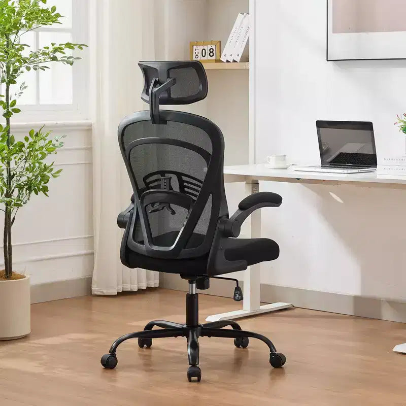 Sedia da ufficio ergonomica, sedia da scrivania per computer con schienale alto, altezza regolabile e braccioli ribaltabili, sedia da gaming in rete confortevole per l'home office