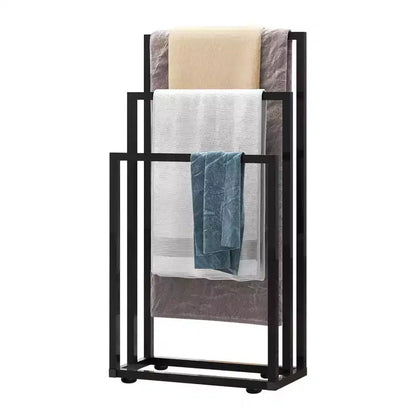 38 H Free Standing Towel Rack, 3 Tier Towel Drying Rack, Steel Blanket Drying and Display Rack for Bathroom Bedroom Hot Tub Gym Pool
