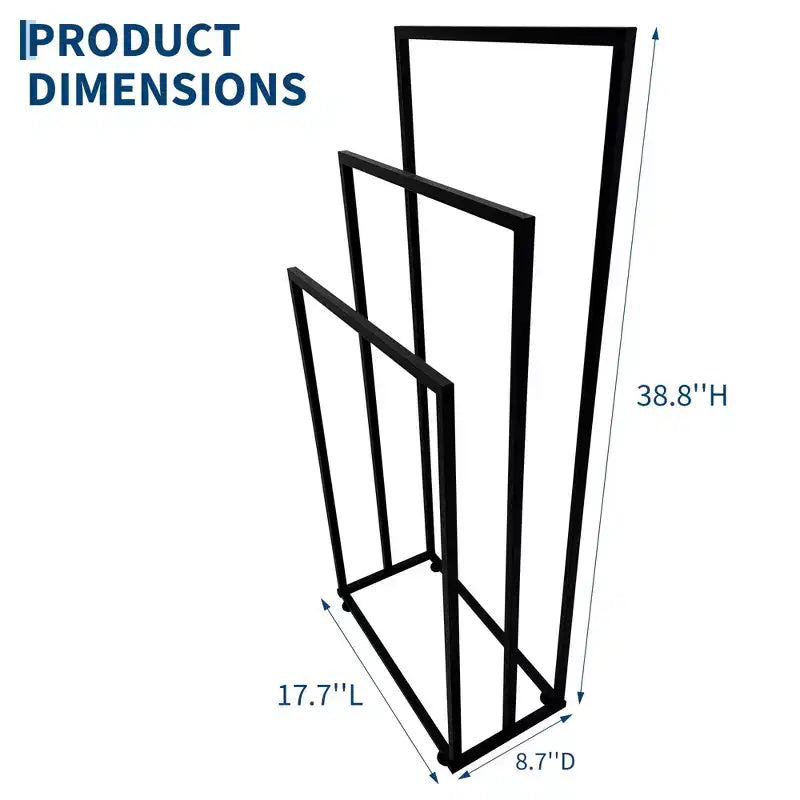 38 H Free Standing Towel Rack, 3 Tier Towel Drying Rack, Steel Blanket Drying and Display Rack for Bathroom Bedroom Hot Tub Gym Pool