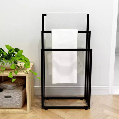 38 H Free Standing Towel Rack, 3 Tier Towel Drying Rack, Steel Blanket Drying and Display Rack for Bathroom Bedroom Hot Tub Gym Pool