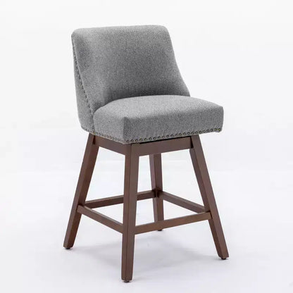Zeus & Ruta Upholstered Swivel Barstools Set of 2 with 26 Counter Height