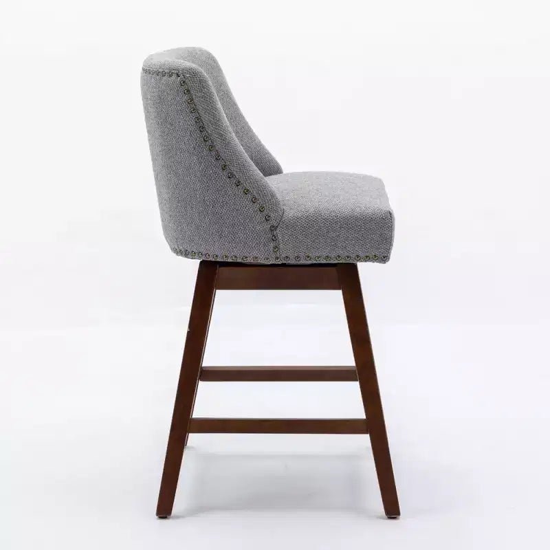 Zeus & Ruta Upholstered Swivel Barstools Set of 2 with 26 Counter Height