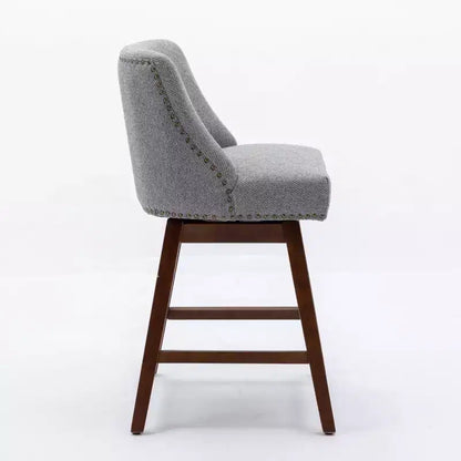 Zeus & Ruta Upholstered Swivel Barstools Set of 2 with 26 Counter Height